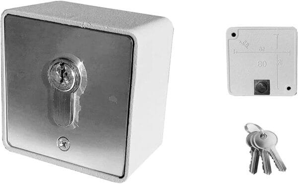 Selector de llave exterior de superficie de 2 contactos para accionamiento de motores de puertas de garaje, persianas comerciales, automatismos eco 2