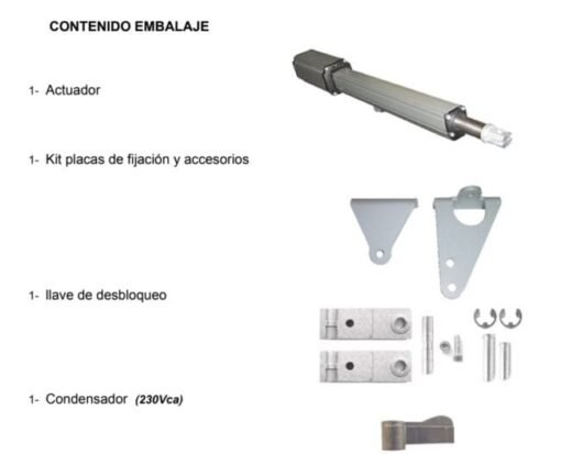 Kit motor puerta batiente abatible 2 hojas Linear 11 230v - Imagen 3