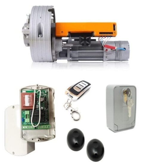 Kit motor puerta enrollable Roll 170kg con electrofreno VDS con placa de control, mandos, fotocélula y taquilla desbloqueo