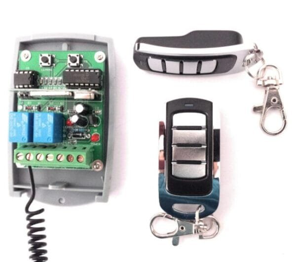 Kit radio receptor y mandos para garaje ECO rolling code, receptor radio frecuencia para puertas de garaje con mandos