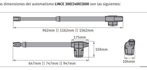Kit motor puerta batiente 1 hoja Motorline Lince 300 2