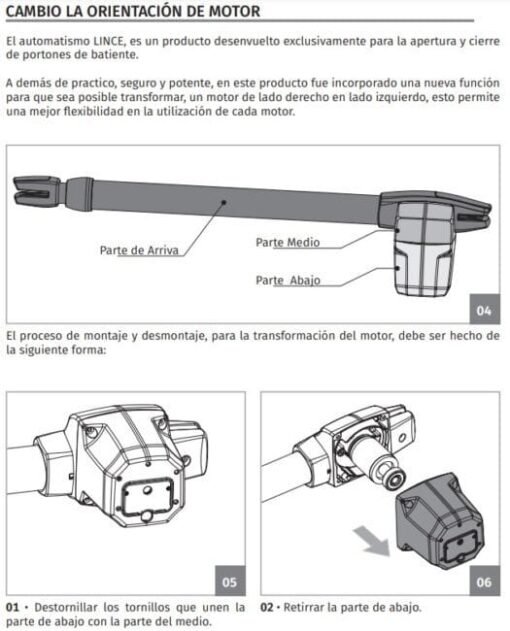 Kit motor puerta batiente 1 hoja Motorline Lince 300 4