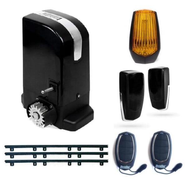 Kit motor puerta corredera Bravo 500kg 230v con cremallera de nylon 8