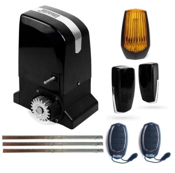 Kit motor puerta corredera Slide 800kg 230v con cremallera de acero, para puertas deslizantes de garaje
