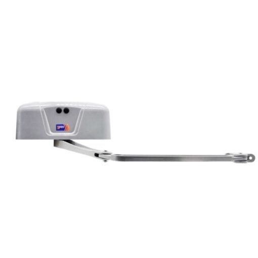 Kit 2 motores articulados de 230v modelo VDS TEKNO para puertas de garaje batientes abatiblesde 2 hojas, con cuadro de control, 2 mandos rolling code, lámpara destellante VDS Led, y fotocélulas 1
