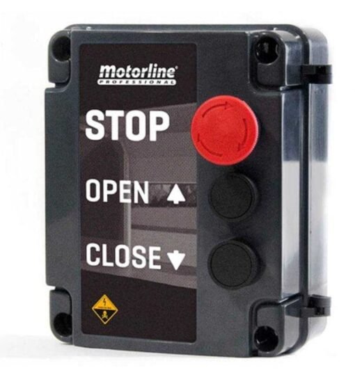 Kit motor puerta seccional industrial KVM tracción al eje - cuadro de maniobras kvm-motorline con pulsadores
