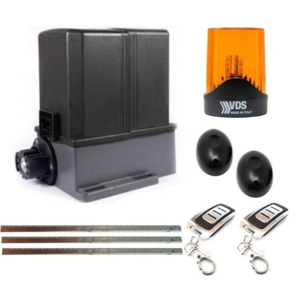 Kit motor puerta corredera EMFA CU 500kg 230v con cremallera de acero, fotocélula y mandos