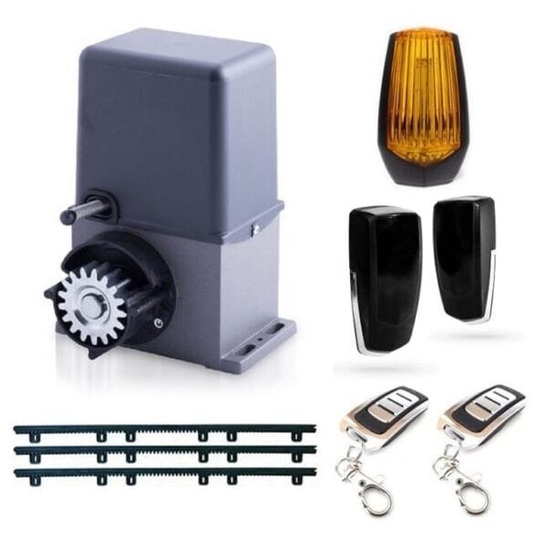 Kit motor puerta corredera Artemis 800 kg con cremallera de acero, fotocélulas, lampara y mandos a distancia, kit completo para motorizar puertas correderas hasta 800kg 2