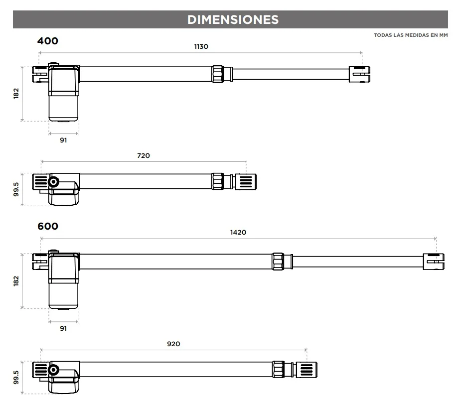 motor electromecanico puerta batiente abatible 230v- dimensiones