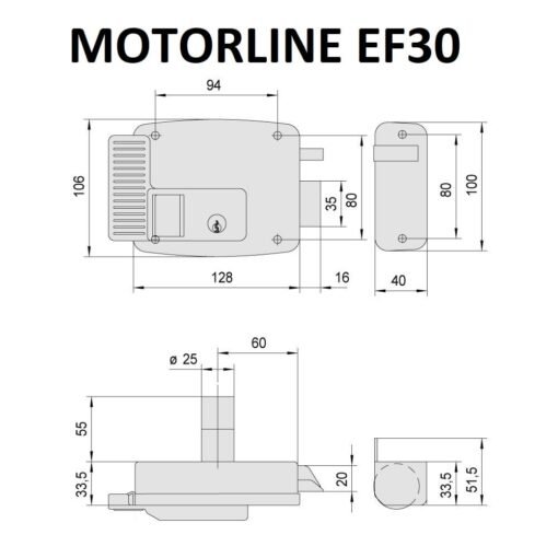 Cerradura eléctrica para puertas de garaje Motorline EF30 - Imagen 3