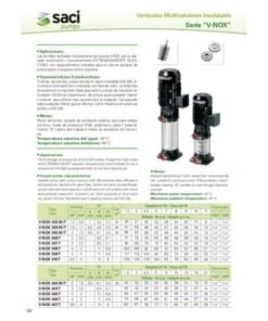Bomba de agua vertical Saci V-Nox 306T