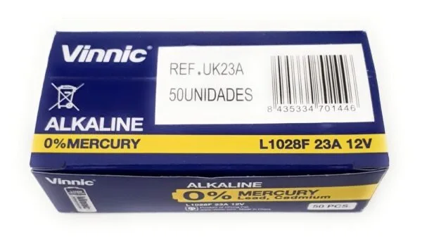 Caja 50 unidades pila 23A L1028 Vinnic 2