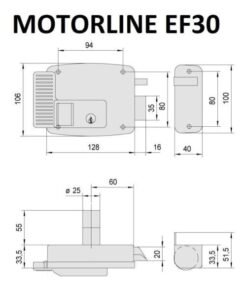 Cerradura eléctrica Motorline EF30 Izquierda