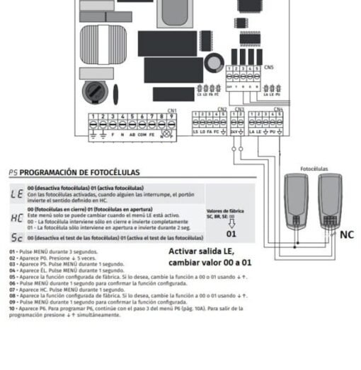 Como conectar fotocélula Motorline MF30 a central MC50