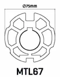 Adaptadores motor enrollable tubular MTL67 - 75mm
