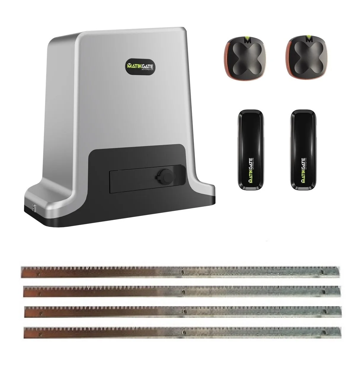 Kit motor puerta corredera 1000kg -MATIKGATE RACE 1000 - 4 metros cremallera dentada de acero 30x12