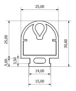 Goma paragolpes 25 x 25 correderas y basculantes 1