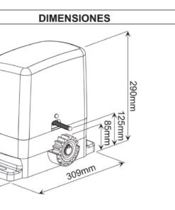 medidas motor para puerta corredera de 800kg - vds carrera 800k