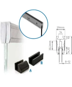 Pinzas Motorline KIT F2 fijación de vidrio de 8 mm a 12 mm
