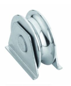 Rueda puerta corredera soporte D80 U20 doble rodamiento.