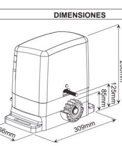 MEDIDAS MOTOR PUERTA CORREDERA VDS CARRERA 800