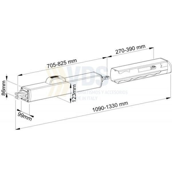 Motor hidráulico puerta batiente VDS PH 270/390 6