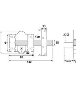 Cerrojo acabado en níquel llave/llave